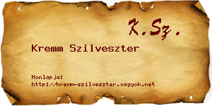 Kremm Szilveszter névjegykártya